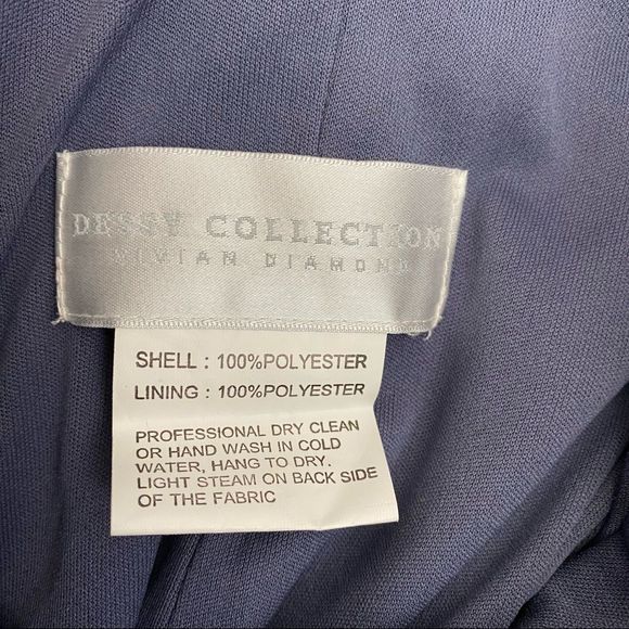 Dessy Collection 3012 Off The Shoulder Crossback Gown Silverstone 4 - Picture 7 of 10